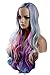 rainbow wigs for women Colorful Wigs Mermaid Hair Synthetic Heat Resistant Fiber Costume/Halloween/Party Natural Loose Long Wigs for Women (C)