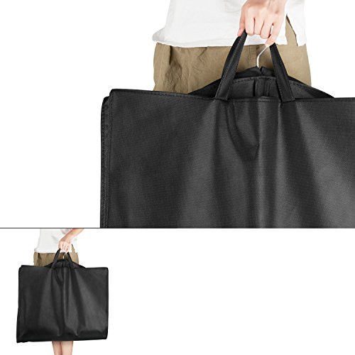 Titan Mall 54" Black Garment Bags Breathable Coat Cover Carrier Bag for Travel with Velcro & Handles, Pack of 1 - Thumbnail 5