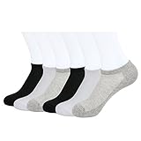 FABNFIT 6 Packs Men's Low Cut Socks/No Show Socks 100% Cotton Ventilated Casual/Running Socks,Perfect For Summer Wear