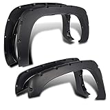 G-PLUS Wheel Fender Flares for 99-07 Chevy Silverado 1500/2500/3500HD 99-06 GMC Sierra 1500/2500/3500HD Pickup Pocket Rivet Bolt-On Style
