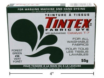 LOT of 1 TINTEX Brand Forest Green Fabric DYE #36 New