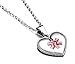 JF.JEWELRY Customized Medical Alert Necklace, Stainless Steel Heart-Shaped Medical Alert Necklace for Men Women - Silver