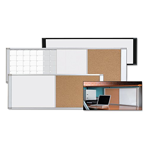 MasterVision XA42003700 Combo Cubicle Workstation Dry Erase/Cork Board, 48x18, Silver Frame