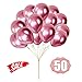 HoveBeaty Pink Balloons Chrome Shiny Metallic Latex 12 Inch Thicken Balloons 50 Pack for Wedding Party Baby Shower Christmas Birthday Carnival Party Decoration Supplies primary