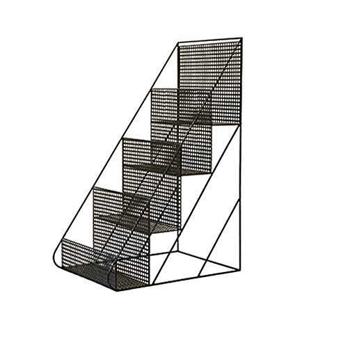 Bookshelf Xiaomei, Wrought Iron Mobile Office Flower Stand Simple Storage Rack Floor Newspaper and Magazine Rack-7547.535.5cm