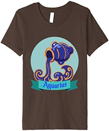 unisex-child Aquarius Sign Zodiac Graphic T-Shirt 10 Brown