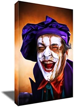 Jack Nicholson Joker Canvas Boo Painting Poster Artwork on Canvas Art Print (12x18 inches)