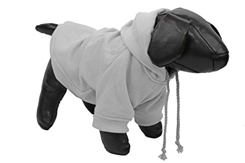 PET LIFE 'American Classic' Designer Fashion Plush Cotton Pet Dog Hooded Sweater Hoodie, Small, Grey