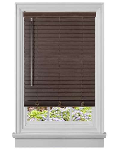 Cordless Room Darkening Plantation Blind - 74 Inch Width, 52 Inch Length, 2" Vi…