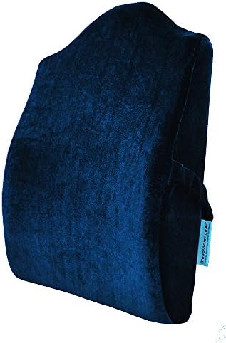 Sleep Science Patented Ergonomic Firm Memory Foam Lumbar Back Support Cushion Tall Premium Quality Blue
