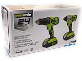 Greenworks CK24B220 24V Lithium MAX Drill Driver / Impact Driver Combo Kit