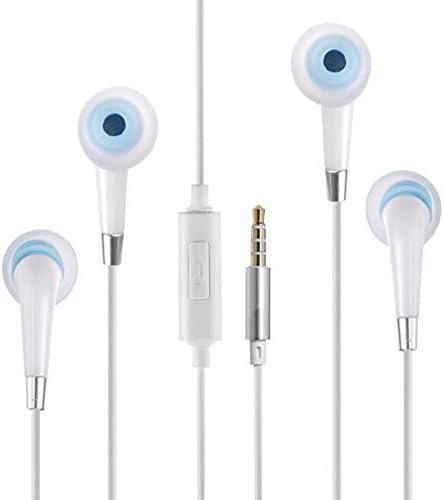 Kinbashi Headphones with Microphone In-ear Wired Earbuds with Mic and Remote Control (White)