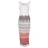 EFINNY Women Bohemia Ethnic Printed Sleeveless Beach Evening Long Maxi Dress M