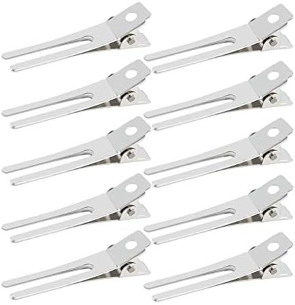 heliltd 50pcs Alligator Curl Clips Hairdressing Double Prong Curl Clips 1.8Inch Hairpins for Hair Salon Barber Stylist