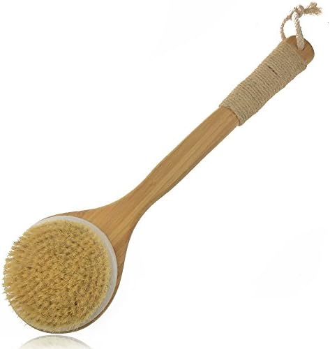 Body Brush Shower Boar Bristle Kiliss Exfoliator Cellulite Treatment with Long Bamboo Handle for Dry Brushing