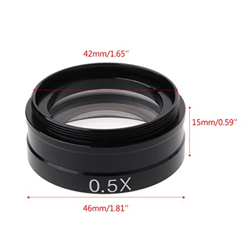 Hukai 0.5X Barlow Lens Auxiliary Objective Glass For XDC-10A Microscope C-MOUNT Lens