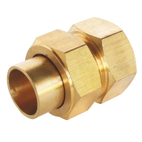 SOMATHERM FOR YOU, Raccord laiton à souder union droit 3 pièces Ø14, femelle 15/21, pour tube cuivre Idéal pour plomberie, réseaux d'eau sanitaire et chauffage Étanchéité assurée