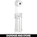 mDesign Steel Toilet Paper Roll Stand Storage Organizer and Dispenser for Bathroom/Home Organization - Holds 3 Rolls of Toilet Tissue - Arbor Collection - White