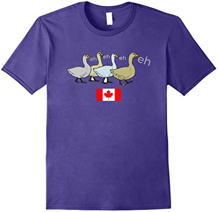 Mens Canada Goose Eh With Canada Flag T-shirt Medium Purple