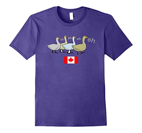 Mens Canada Goose Eh With Canada Flag T-shirt Medium Purple
