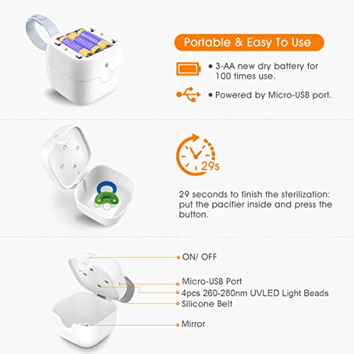 Baby Pacifier Case Sterilizer Portable Nipple Storage Box for Dummy Teether 59S
