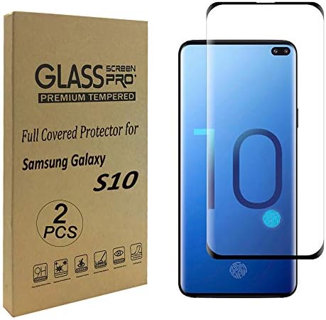 Galaxy S10 (6.1'') Screen Protector, [Case Friendly][9H Hardness][ Fingerprint Unlocking][Bubble-Free] Tempered Glass Screen Protector for Samsung Galaxy S10