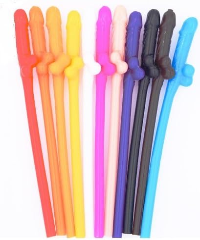 Bachelorette Party Reusable Drinking Straws 10 pack, Multi-Color by CelebrateU