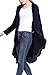Urban CoCo Women's Long Sleeve Velvet Cardigan Coat with Asymmetric Chiffon Hem (XL, Navy)