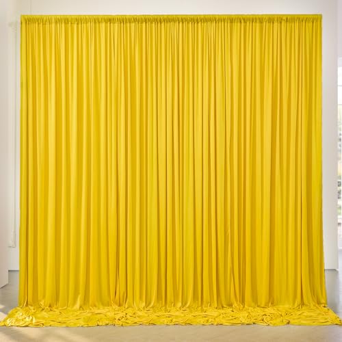 Faltenfreier, gelber Hintergrund für Partys, Polyester-Fotohintergrund, Vorhänge, 2 Paneele, 1,5 x 3 m, für Hochzeit, Geburtstag, Fotografie, Hintergr