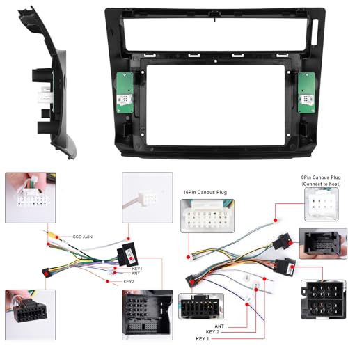 【8 Cœur 6+128G】 pour Citroën C4 2004-2010 Autoradio avec CarPlay sans Fil Android Auto, Ecran Tactile IPS 9'' avec Radio FM/RDS, GPS, Bluetooth 5.0, Caméra de Recul,Noir