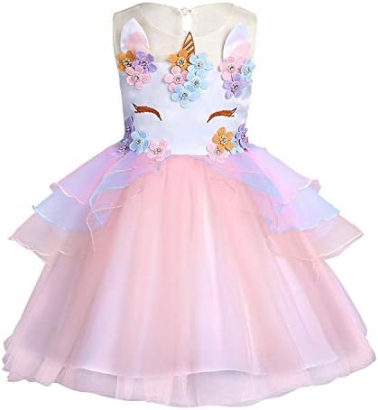 Unicorn Pretend Play Dress Up Wedding Flower Girl Dress Birthday Party Dress Toddler Unicorn Cloth First Holy Communion