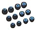 BLLQ 12PCS Replacement Ear Tips Earbuds Eartips Eargels Earpads Silicone Buds Compatible with Senso, Sony ，BeatsX & Other Inner Hole 3.8mm Earbud in-Ear Headphones,Black-Blue,SML