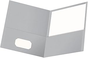Oxford Twin Pocket Folders, Letter Size, Gray, 25 per Box (57505)