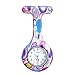 Top Plaza Women's Girls' Fashion Floral Nurse Clip-on Fob Brooch Silicone Jelly Hanging Pocket Watch