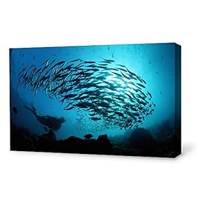 Canvas Wall Art Sea Fish Canvas Prints Home Artwork Decoration for Living Room,Bedroom - 12x18 inches