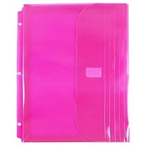 JAM Paper Plastic Binder Envelopes with VELCRO Brand Closure & 3 Hole Punch - Letter Booklet - 1