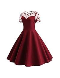 Vestido de cóctel sin mangas plisado sin mangas con cuello en V de LUOUSE para mujer Wave Point Lace