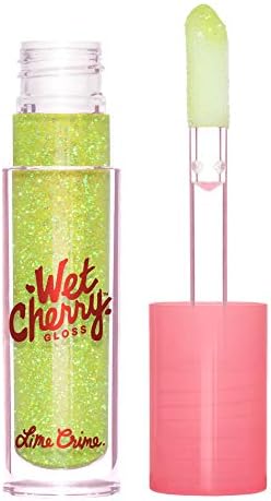 Lime Crime Wet Cherry Lip Gloss, Cherry Slime - Iridescent Lime - High Shine, Non-Sticky Gloss - Cherry Scent - Lightweight Ultra Glossy Sheen - Wont Bleed Or Crease - Vegan - 0.1 Fl Oz