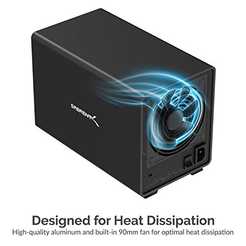 SABRENT 5-Bay USB 3.2 Gen 2 SATA Docking Station for 3.5” HDD/SSD, 10Gbps USB-C DAS, Tray-Less Hot-Swap, Aluminum Enclosure with 120mm Cooling Fan, Individual Power Switches, No RAID (DS-SC5B)