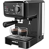 ELEHOT Espresso Machine Coffee Makers with 15 Bar Pump and Milk Frother (Black)