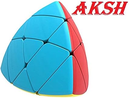 AKSH Rubiks Rubix Pyramid Cube 3x3 Speed Triangle Pyraminx Puzzle Cube, Black (Curve Cube)