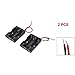 SODIAL(R) 2 Pcs Black Red Cable Plastic 3 x 1.5V AA Batteries Cell Box Holder