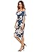 MakeMeChic Women's Floral Pencil Dress Knee Length Off Shoulder Cocktail Dress Blue M