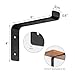 Mkono Shelf Brackets 6 Inch Heavy Duty Industrial Floating Shelf Bracket Metal L Brackets for DIY Open Wall Shelving Supports Farmhouse Home Decor, 4 Pack, Black