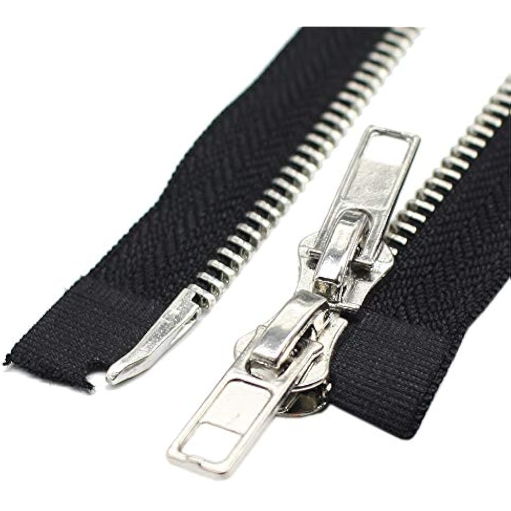 5 Two Way Separating Jacket Zipper 47 Inch Silver Plated Metal Zippers