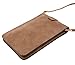 KISS GOLD (TM) Luxury Matte PU Leather Mini Crossbody Single Shoulder Bag Cellphone Pouch (Model A-Brown)