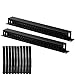 Lancher 2-Pack 19 Inch 1U Cable Management Horizontal Cable Rack Mount Manager with mounting Screws for Service Rack Cabinet 24 Slot with Cover