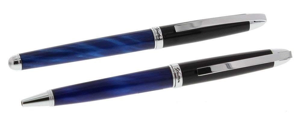 Stratton Roller Ball & Biro Pen Set - Blue & Black Boxed ST1002