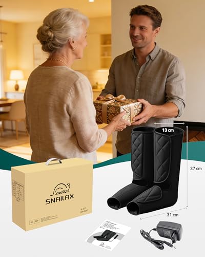 Snailax Leg Massager with Heat & Compression, 3 Modes and 3 Intensities and Manual Control, Gift