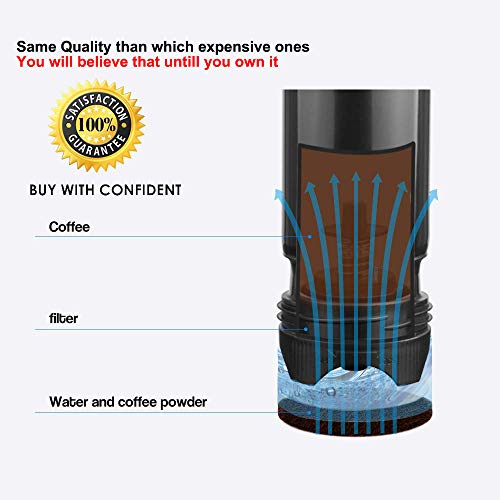 i Cafilas The Original Portable French Press Stainless Steel Coffee Maker Premium Vacuum Insulated Travel Mug Hot & Cold Brew French Presses With Cleaning Brush For Father's Day Gift(12 oz) - Thumbnail 4